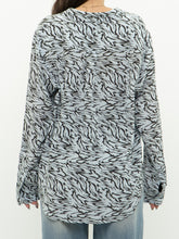 Load image into Gallery viewer, RAILS x Silk Pale Blue Zebra Blouse (XS-L)