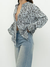 Load image into Gallery viewer, RAILS x Silk Pale Blue Zebra Blouse (XS-L)