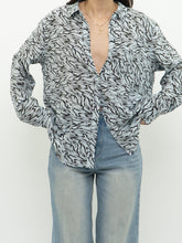 Load image into Gallery viewer, RAILS x Silk Pale Blue Zebra Blouse (XS-L)