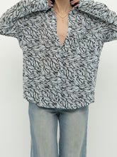 Load image into Gallery viewer, RAILS x Silk Pale Blue Zebra Blouse (XS-L)