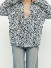 Load image into Gallery viewer, RAILS x Silk Pale Blue Zebra Blouse (XS-L)