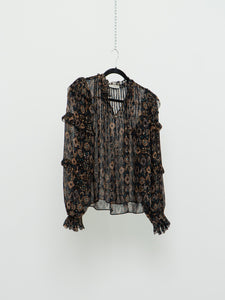 ULLA JOHNSON x Silk Patterned Bohemian Blouse (XS-M)