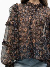 Load image into Gallery viewer, ULLA JOHNSON x Silk Patterned Bohemian Blouse (XS-M)