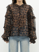 Load image into Gallery viewer, ULLA JOHNSON x Silk Patterned Bohemian Blouse (XS-M)