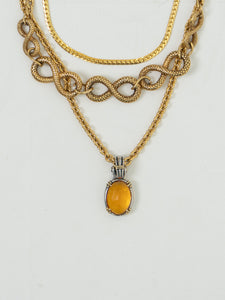 Vintage x D'ORLAN Chunky Gold-plated, Silver Plated Gem Necklace