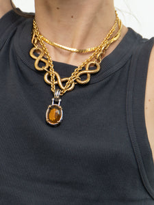 Vintage x D'ORLAN Chunky Gold-plated, Silver Plated Gem Necklace