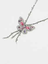 Load image into Gallery viewer, Vintage x JAC Stanless Steel Butterfly Rhinestone Necklace