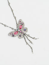 Load image into Gallery viewer, Vintage x JAC Stanless Steel Butterfly Rhinestone Necklace