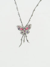 Load image into Gallery viewer, Vintage x JAC Stanless Steel Butterfly Rhinestone Necklace