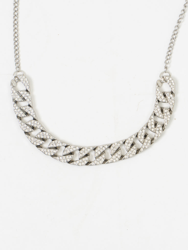 Silver Chunky Rhinestone Choker