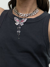 Load image into Gallery viewer, Silver Chunky Rhinestone Choker