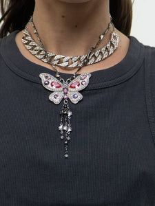 Silver Chunky Rhinestone Choker