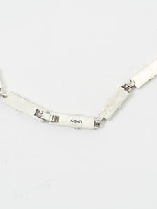 Vintage x MONET Black, Silver Rectangle Necklace