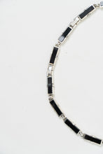 Load image into Gallery viewer, Vintage x MONET Black, Silver Rectangle Necklace