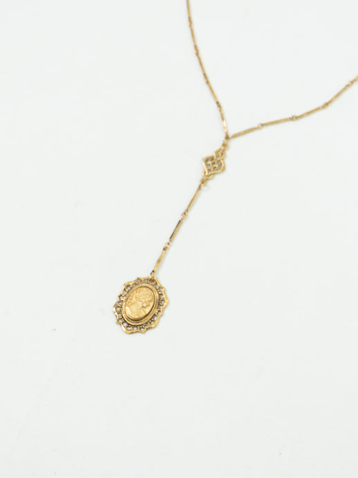 Vintage x Gold-plated Victorian Drop Necklace