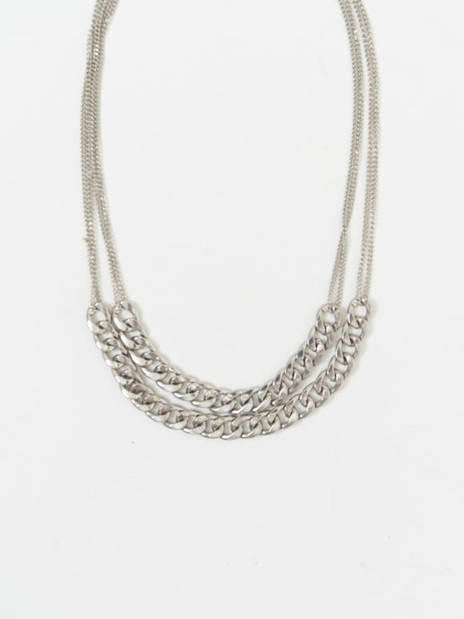 Vintage x Silver Chunky Double Chain Necklace