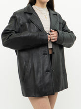 Load image into Gallery viewer, Vintage x JESSICA Black Buttoned Leather Jacket (XS-M)