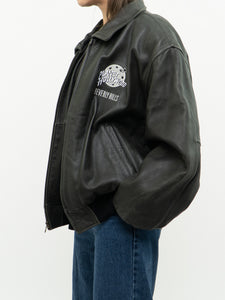 Vintage x PLANET HOLLYWOOD Beverly Hills Black Leather Bomber (S-L)