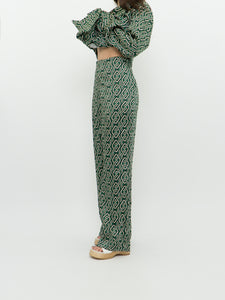 MNG x Green Patterned Satin Set (L, XL)