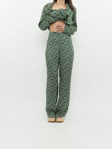 MNG x Green Patterned Satin Set (L, XL)