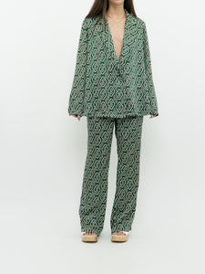 MNG x Green Patterned Satin Set (L, XL)