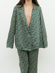 MNG x Green Patterned Satin Set (L, XL)