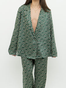 MNG x Green Patterned Satin Set (L, XL)