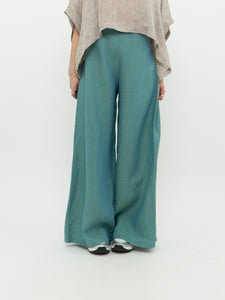 Vintage x Made in USA x BRYN WALKER Teal Linen Pants (L, XL)