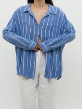 Load image into Gallery viewer, TAHARI x Blue &amp; White Soft Striped Button Up (XS-XL)