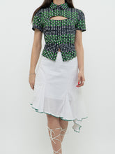 Load image into Gallery viewer, Vintage x Made in USA x White Pleated Skirt With Green Trim (M, L)