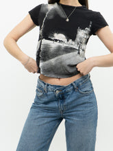 Load image into Gallery viewer, Vintage x Landscape Cropped Shimmer Baby Tee (XS)