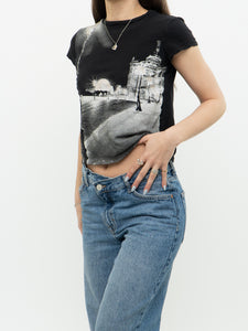 Vintage x Landscape Cropped Shimmer Baby Tee (XS)