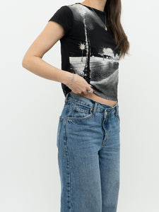 Vintage x Landscape Cropped Shimmer Baby Tee (XS)