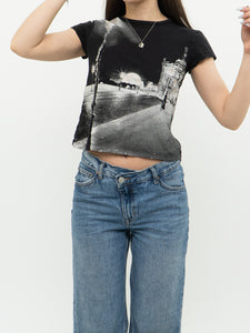 Vintage x Landscape Cropped Shimmer Baby Tee (XS)