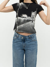 Load image into Gallery viewer, Vintage x Landscape Cropped Shimmer Baby Tee (XS)