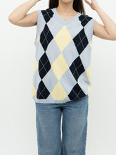 Load image into Gallery viewer, Vintage x Made in Hong Kong x Blue Argyle Cotton Knit Vest (S-L)