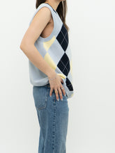 Load image into Gallery viewer, Vintage x Made in Hong Kong x Blue Argyle Cotton Knit Vest (S-L)