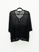 Load image into Gallery viewer, Vintage x Black Knit Short Sleeve Cardigan (L-3XL)