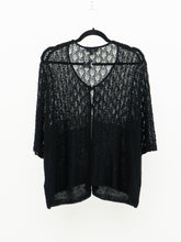 Load image into Gallery viewer, Vintage x Black Knit Short Sleeve Cardigan (L-3XL)