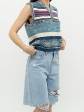 Load image into Gallery viewer, Vintage x Heathered Blue Striped Knit Vest (XS-M)