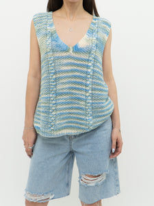 Vintage x Blue & Green Cotton Handknit Vest (S-L)