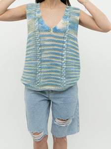 Vintage x Blue & Green Cotton Handknit Vest (S-L)