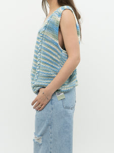 Vintage x Blue & Green Cotton Handknit Vest (S-L)