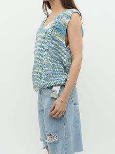 Vintage x Blue & Green Cotton Handknit Vest (S-L)