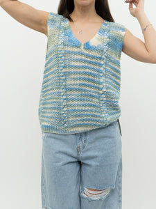 Vintage x Blue & Green Cotton Handknit Vest (S-L)