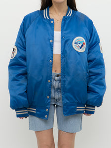 Vintage x CHALK LINE 92' Blue Jays World Series Satin Bomber (S-L)