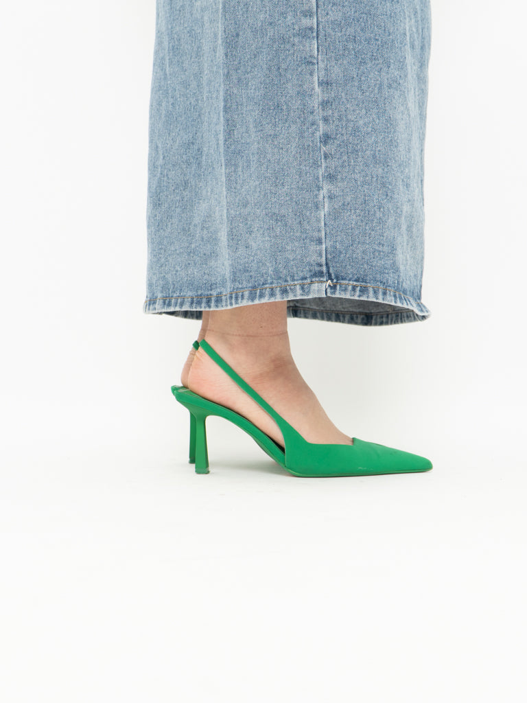 Zara x Green Heels (7.5, 8)