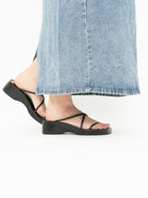 Load image into Gallery viewer, Vintage x BCBG Black Strappy Sandle