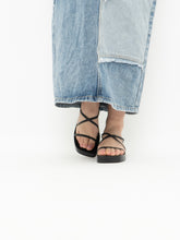 Load image into Gallery viewer, Vintage x BCBG Black Strappy Sandle