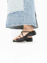 Load image into Gallery viewer, Vintage x BCBG Black Strappy Sandle